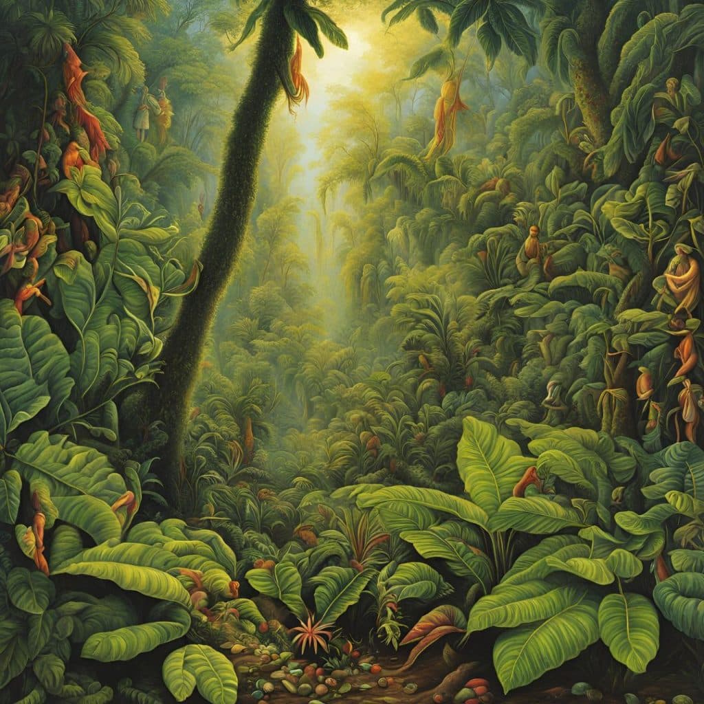 peinture foret jungle